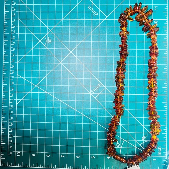 Russian USSR Baltic Amber Beaded Necklace Chunky Natural Polished Stones NWT - Picture 8 of 8